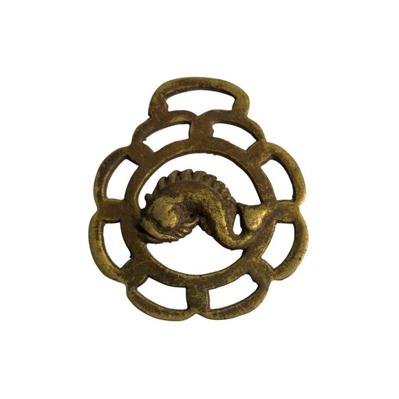 VTG Brass Sea Serpent Medallion 3.5" Nautical Tack Decor Maritime Timeless - Picture 1 of 4